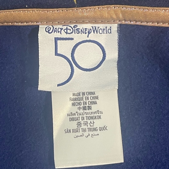 XS Walt Disney World Parks 50th‎ Anniversary Hoodie Full Zip Sweatshirt Navy - Picture 10 of 11